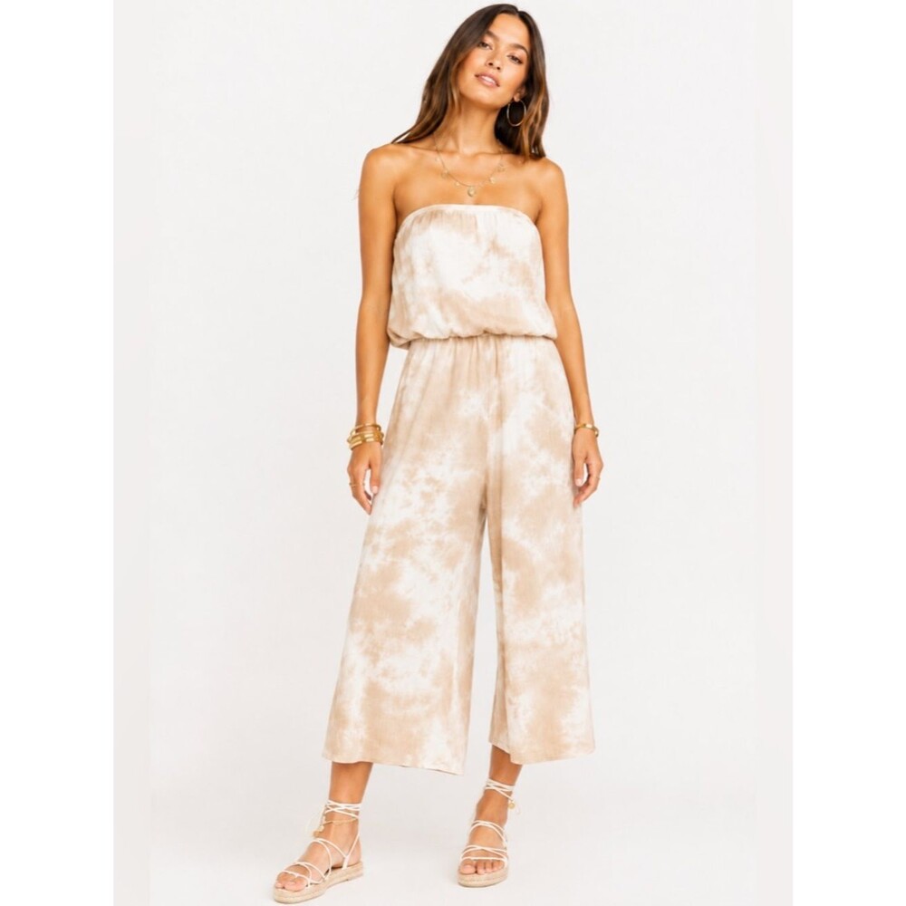Show Me Your Mumu Strapless Tie Dye Wide Leg Jumpsuit Boho Resort Beachy Indie M